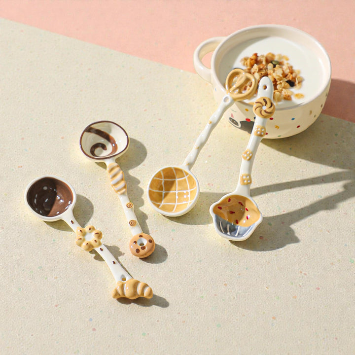 Cute Pastry-Shaped Ceramic Spoons | Underglaze Soup Spoons
