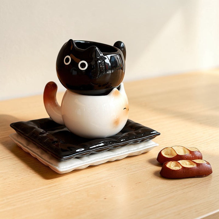 Cute Siamese Cat Ceramic Mug | Kawaii Coffee Cup