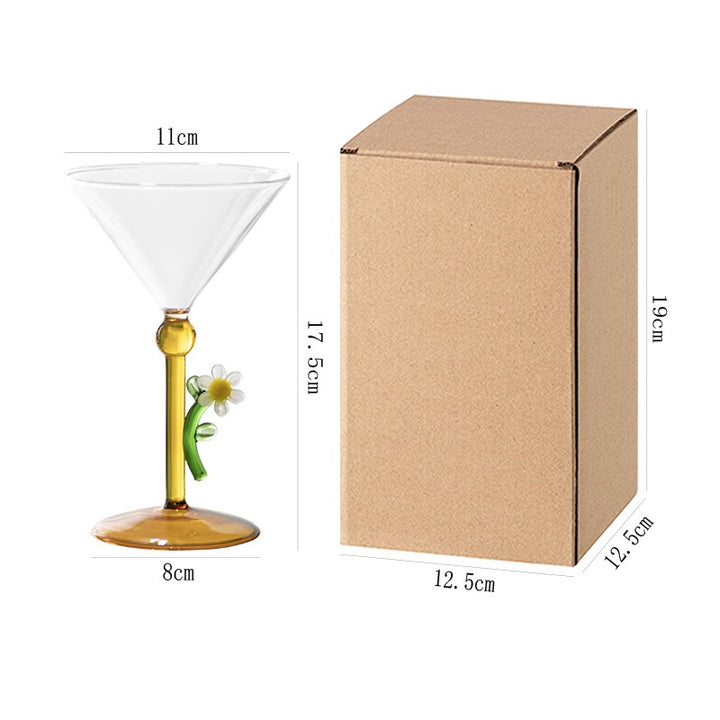 Daisy Stem Cocktail Glass – Creative Floral Martini Cup