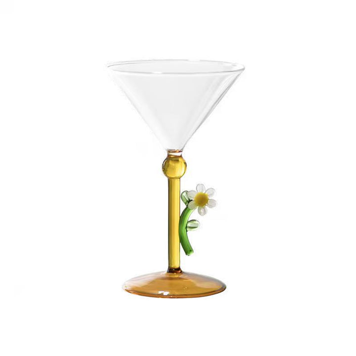 Daisy Stem Cocktail Glass – Creative Floral Martini Cup