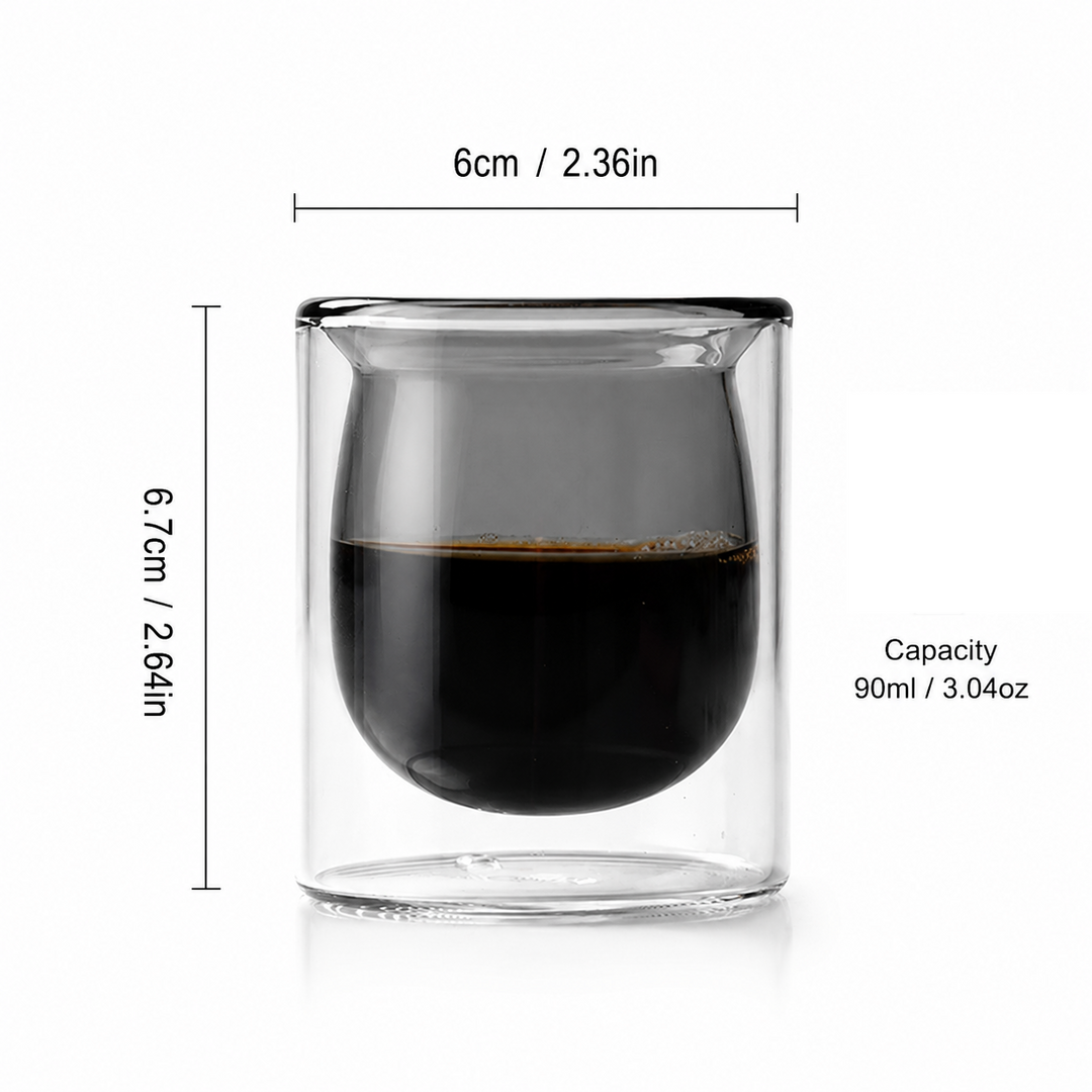 Double Wall Glass Coffee Cup | Insulated Espresso Mug