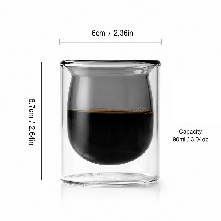 Double Wall Glass Coffee Cup | Insulated Espresso Mug