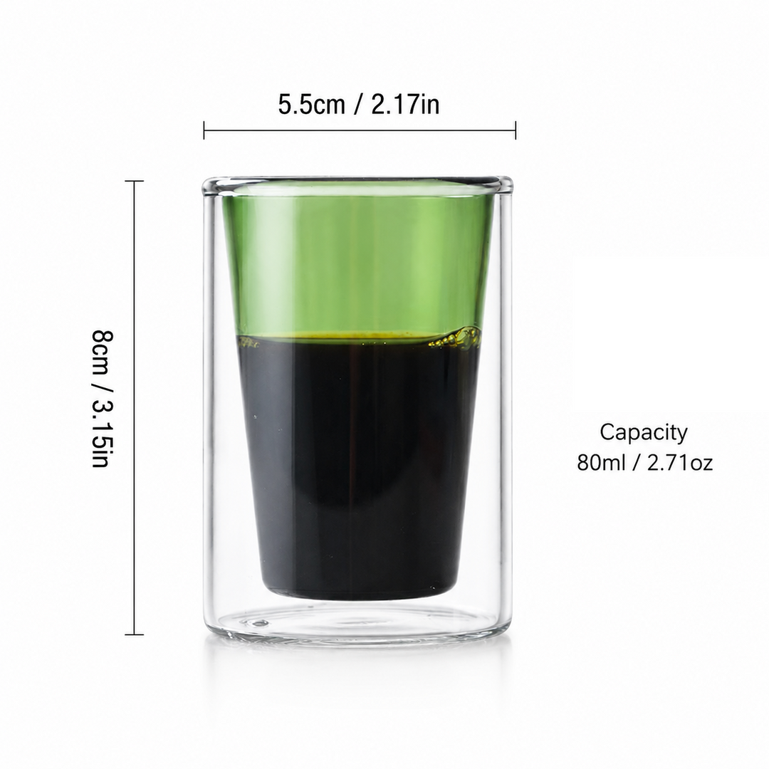 Double Wall Glass Coffee Cup | Insulated Espresso Mug