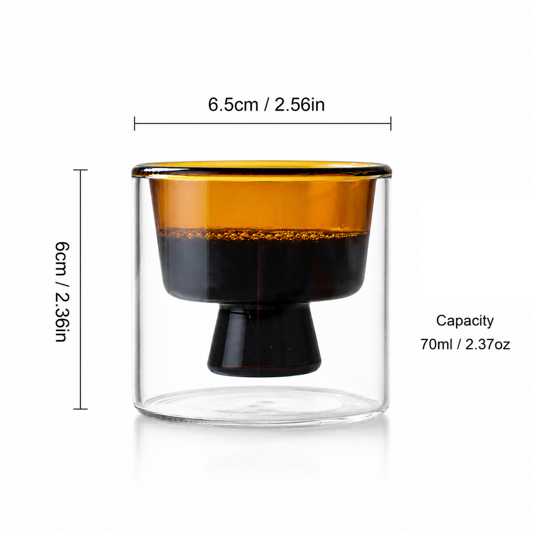 Double Wall Glass Coffee Cup | Insulated Espresso Mug