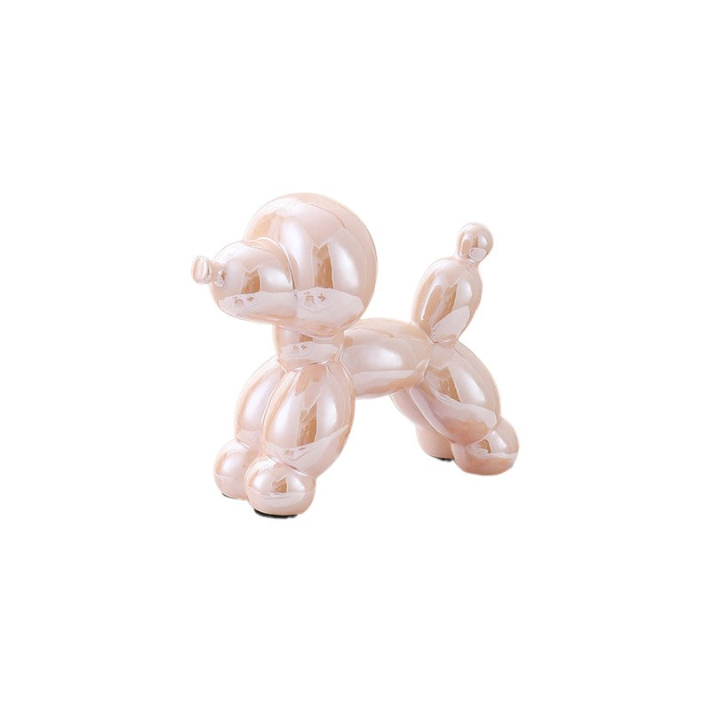 Electroplated Ceramic Balloon Dog Statue – Poodle Decor