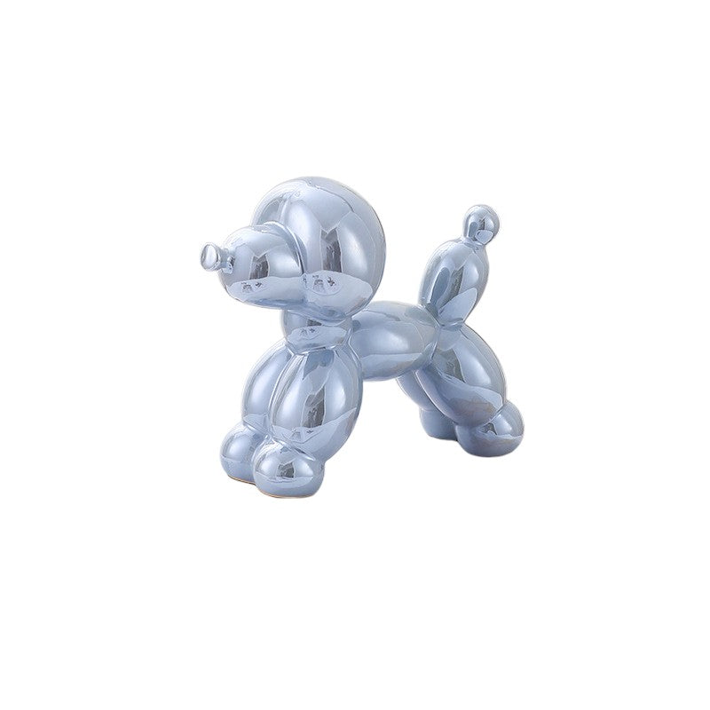 Electroplated Ceramic Balloon Dog Statue – Poodle Decor