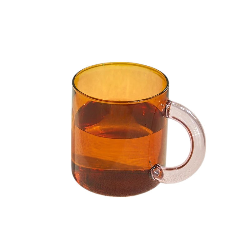 Fat Handle Color Glass Mug – Coffee & Tea Cup Drinkware