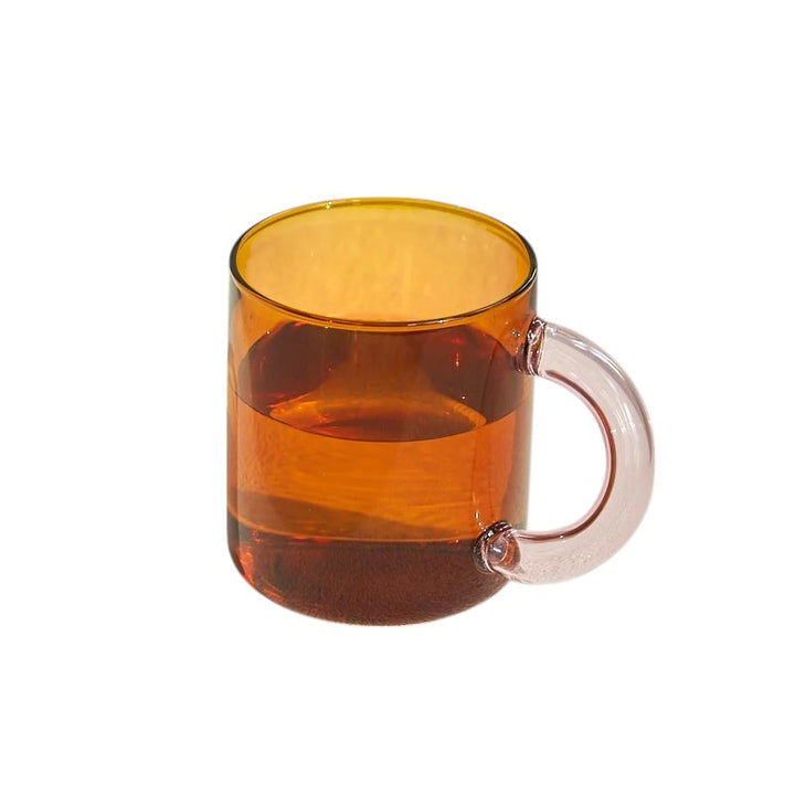 Fat Handle Color Glass Mug – Coffee & Tea Cup Drinkware