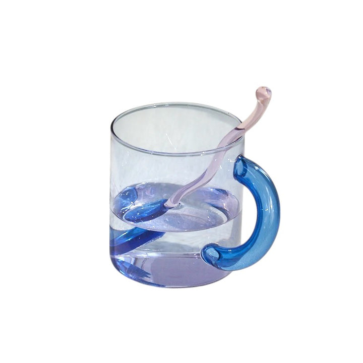 Fat Handle Color Glass Mug – Coffee & Tea Cup Drinkware