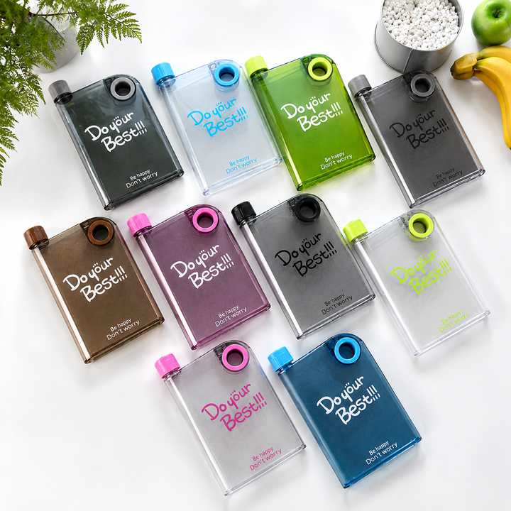Flat Water Bottle | Portable Frosted Notebook Flask