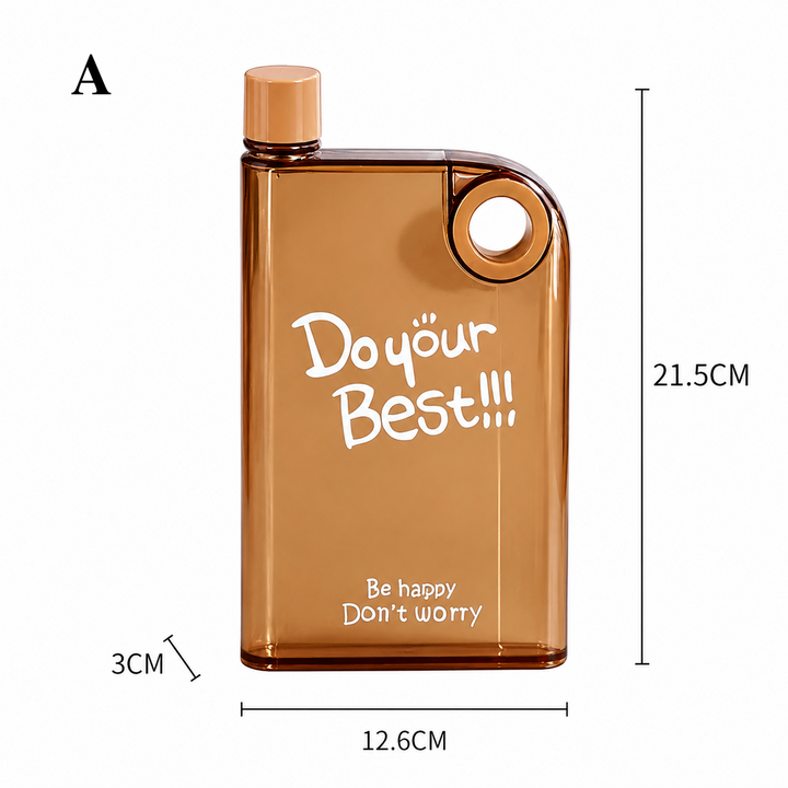 Flat Water Bottle | Portable Frosted Notebook Flask