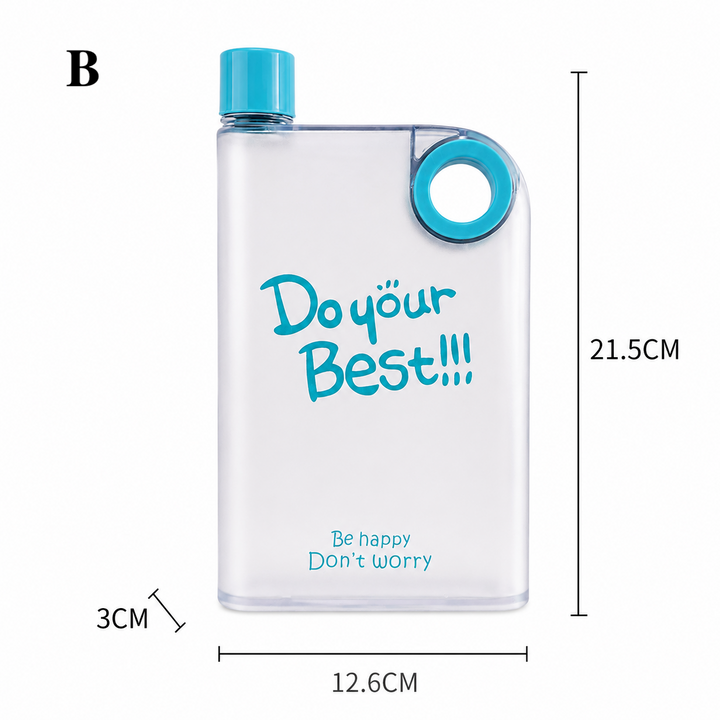 Flat Water Bottle | Portable Frosted Notebook Flask