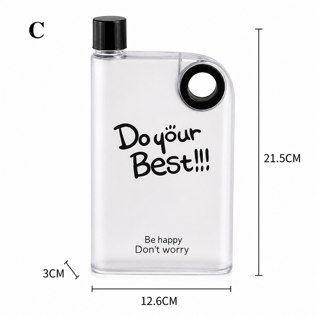 Flat Water Bottle | Portable Frosted Notebook Flask