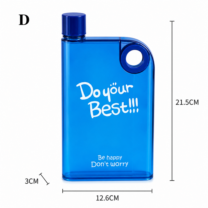 Flat Water Bottle | Portable Frosted Notebook Flask