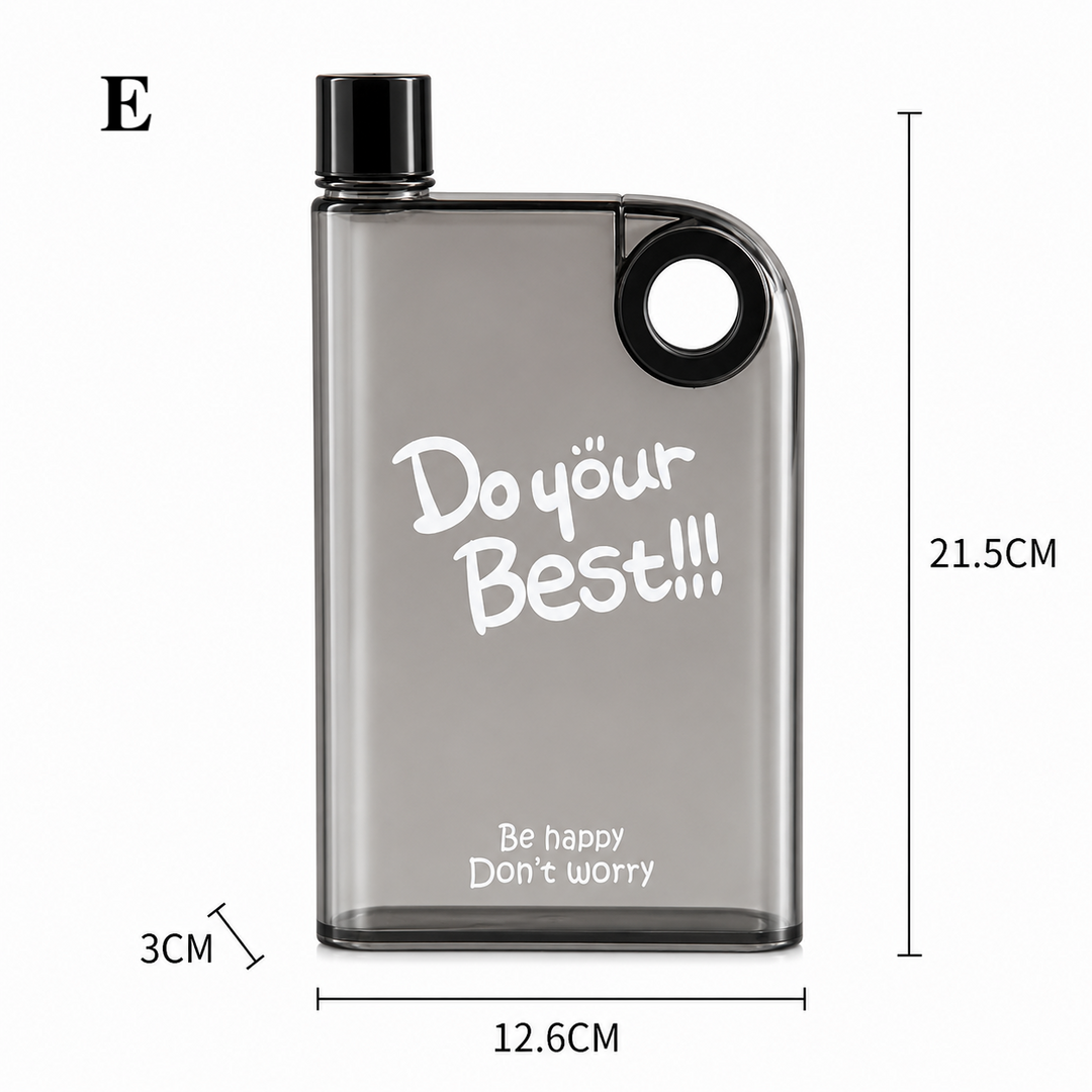 Flat Water Bottle | Portable Frosted Notebook Flask