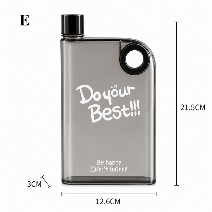 Flat Water Bottle | Portable Frosted Notebook Flask