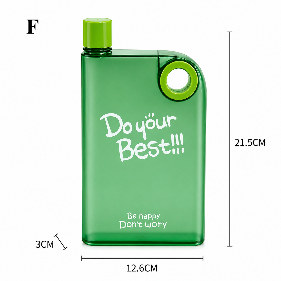 Flat Water Bottle | Portable Frosted Notebook Flask