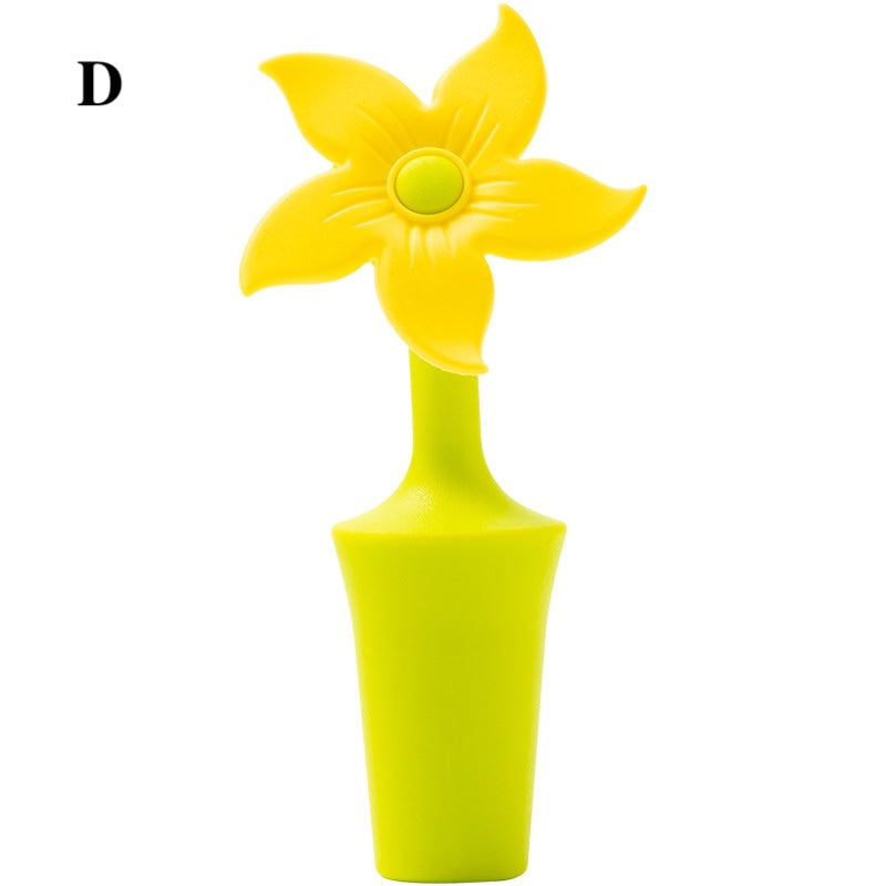 Flower Silicone Wine Stopper Cute Bottle Sealer