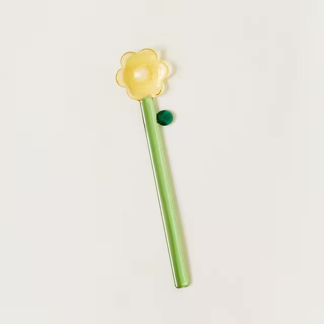 Flower Shape Glass Stirring Spoon