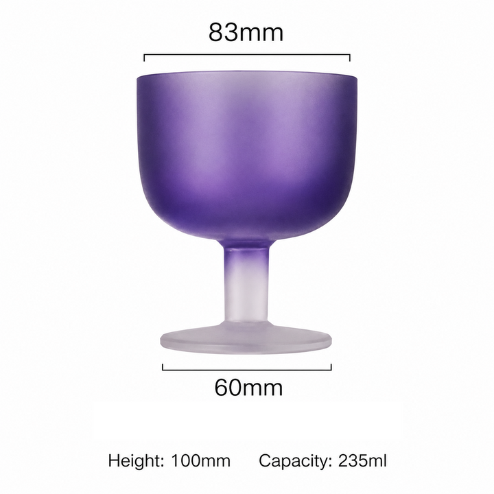 Frosted Colored Glass Dessert Cup | Cocktail Goblet