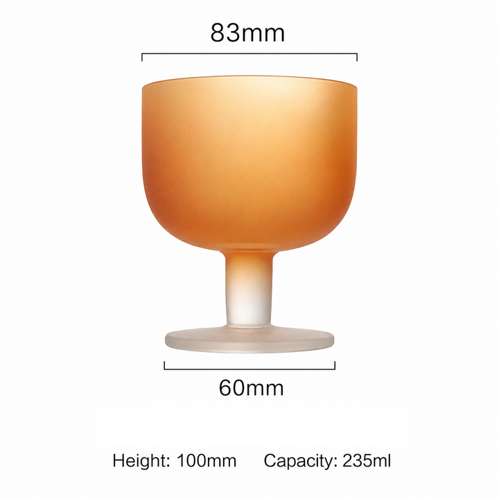 Frosted Colored Glass Dessert Cup | Cocktail Goblet