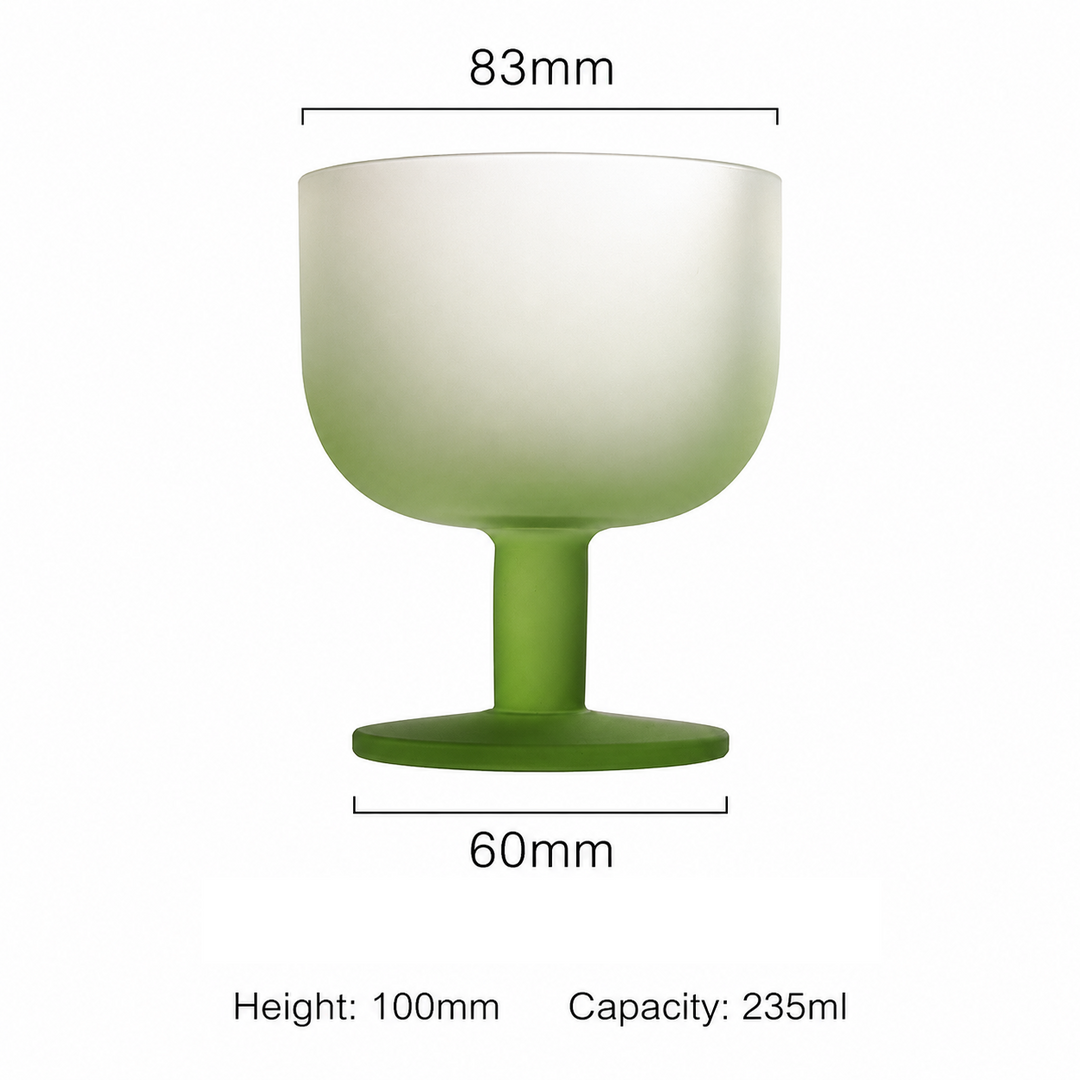 Frosted Colored Glass Dessert Cup | Cocktail Goblet