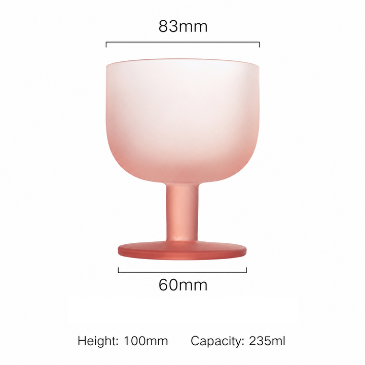 Frosted Colored Glass Dessert Cup | Cocktail Goblet