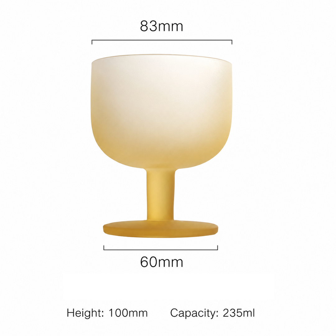 Frosted Colored Glass Dessert Cup | Cocktail Goblet