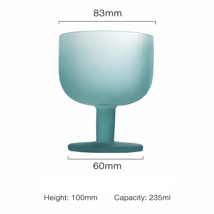 Frosted Colored Glass Dessert Cup | Cocktail Goblet