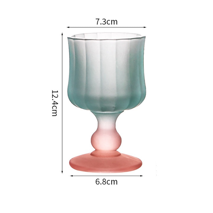 Frosted Gradient Candy Goblet – Pleated Glassware Cup