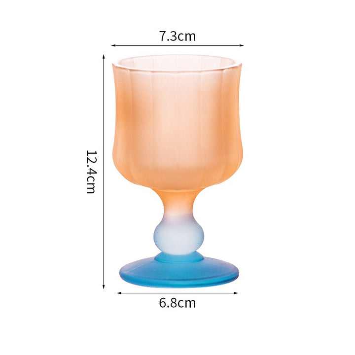 Frosted Gradient Candy Goblet – Pleated Glassware Cup