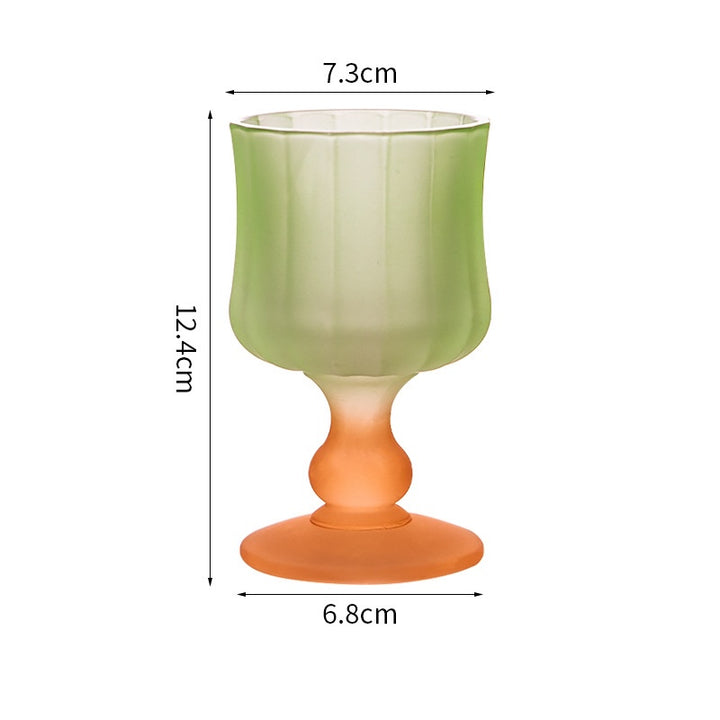 Frosted Gradient Candy Goblet – Pleated Glassware Cup
