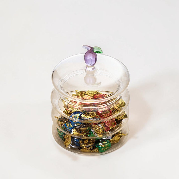 Glass Candy Jar with Fruit Lid – Snack Storage Container