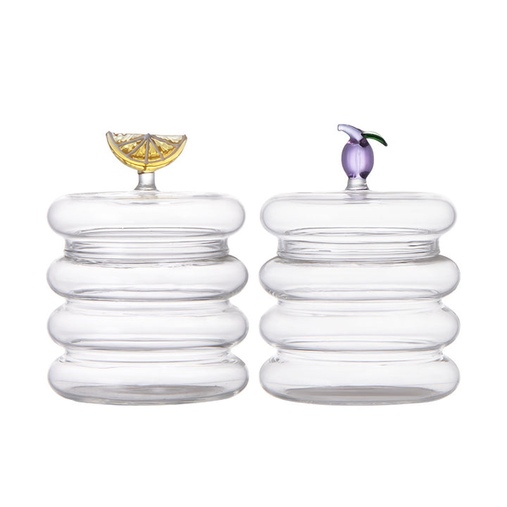 Glass Candy Jar with Fruit Lid – Snack Storage Container