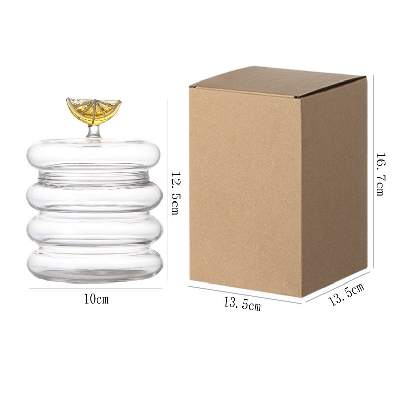 Glass Candy Jar with Fruit Lid – Snack Storage Container