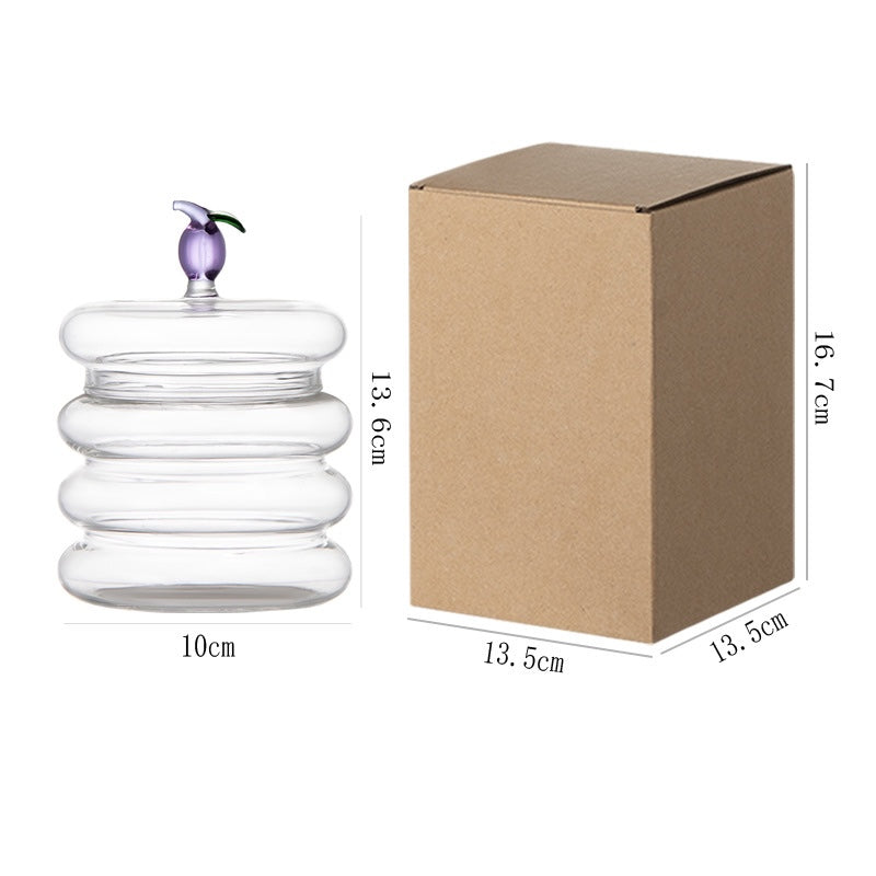 Glass Candy Jar with Fruit Lid – Snack Storage Container