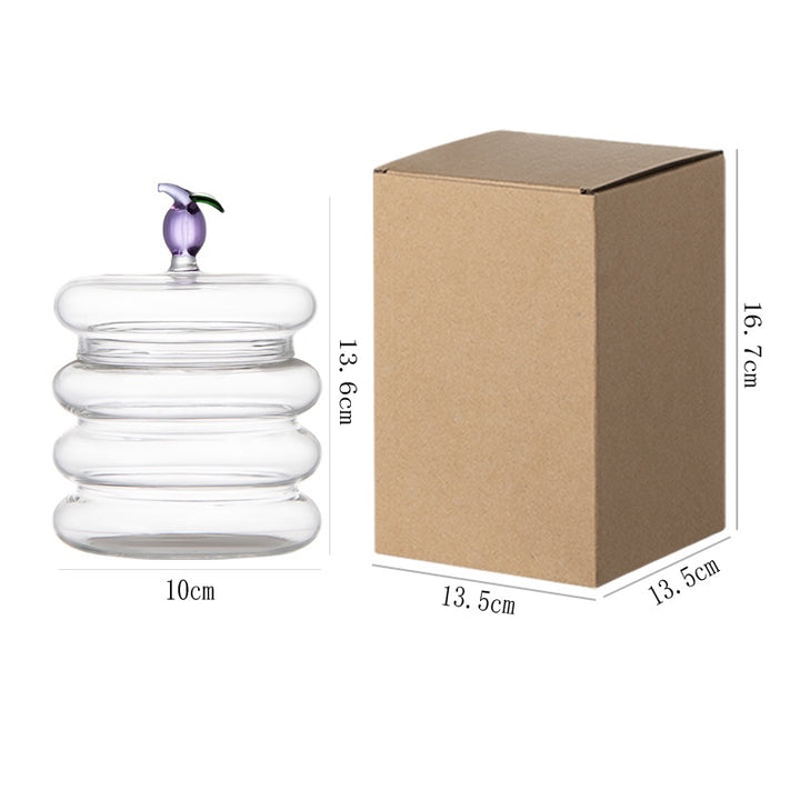 Glass Candy Jar with Fruit Lid – Snack Storage Container