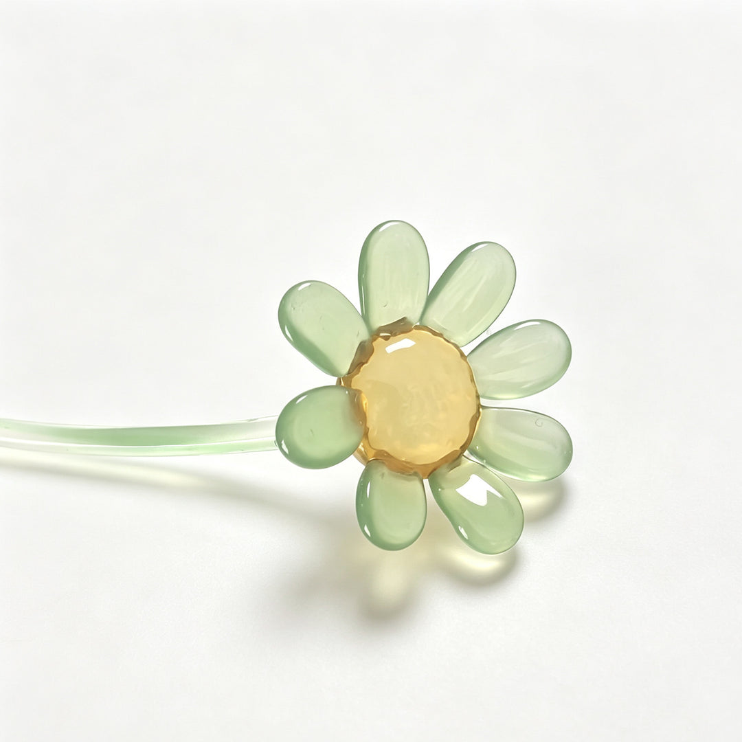 15cm Glass Daisy Flower Ornament | Decorative Floral Stirrer