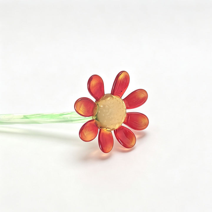 15cm Glass Daisy Flower Ornament | Decorative Floral Stirrer