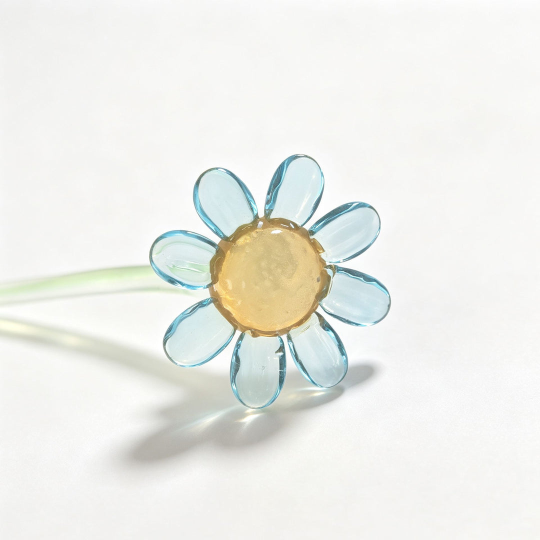 15cm Glass Daisy Flower Ornament | Decorative Floral Stirrer