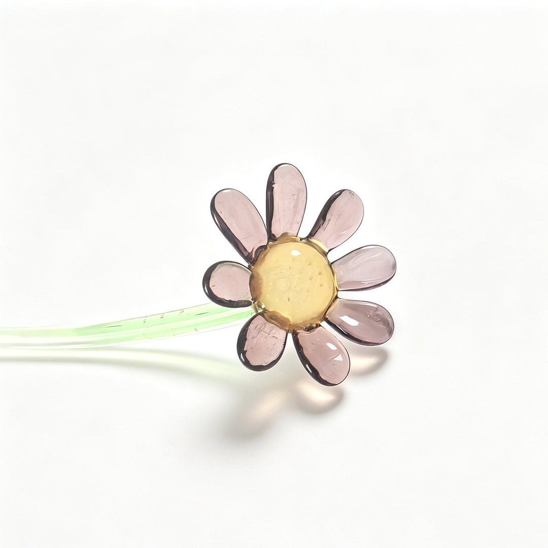 15cm Glass Daisy Flower Ornament | Decorative Floral Stirrer