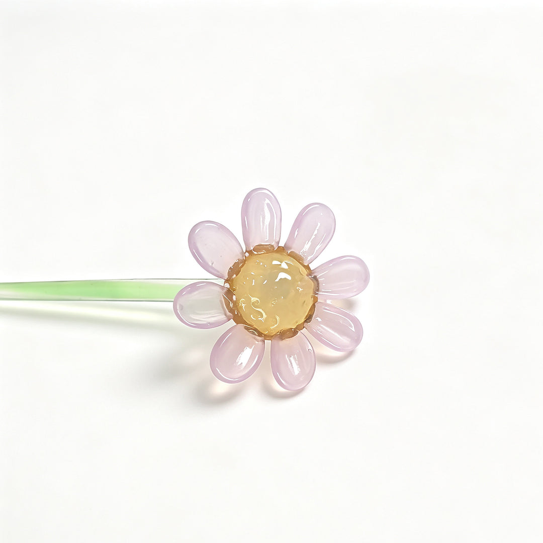 15cm Glass Daisy Flower Ornament | Decorative Floral Stirrer