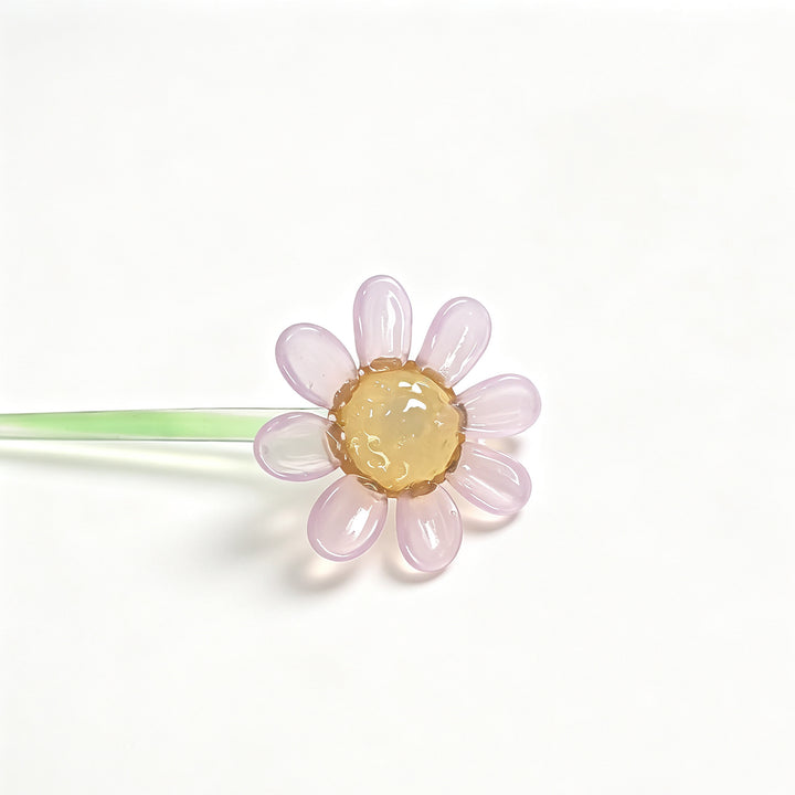 15cm Glass Daisy Flower Ornament | Decorative Floral Stirrer