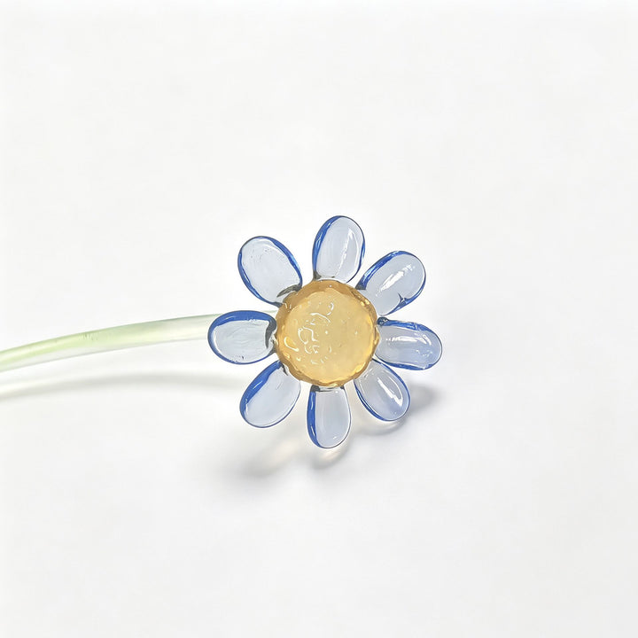 15cm Glass Daisy Flower Ornament | Decorative Floral Stirrer