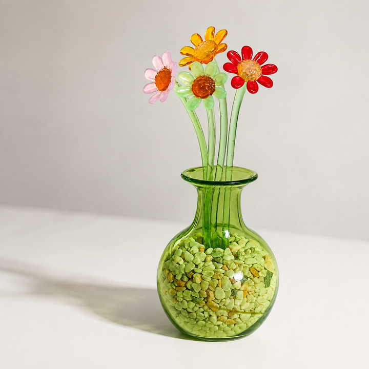 15cm Glass Daisy Flower Ornament | Decorative Floral Stirrer