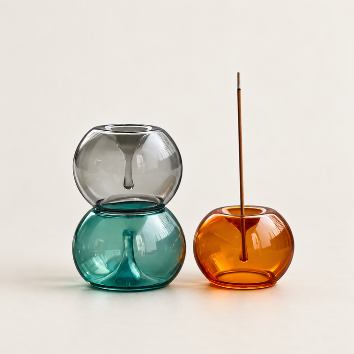 Glass Incense Holder – Round Minimalist Stick Burner