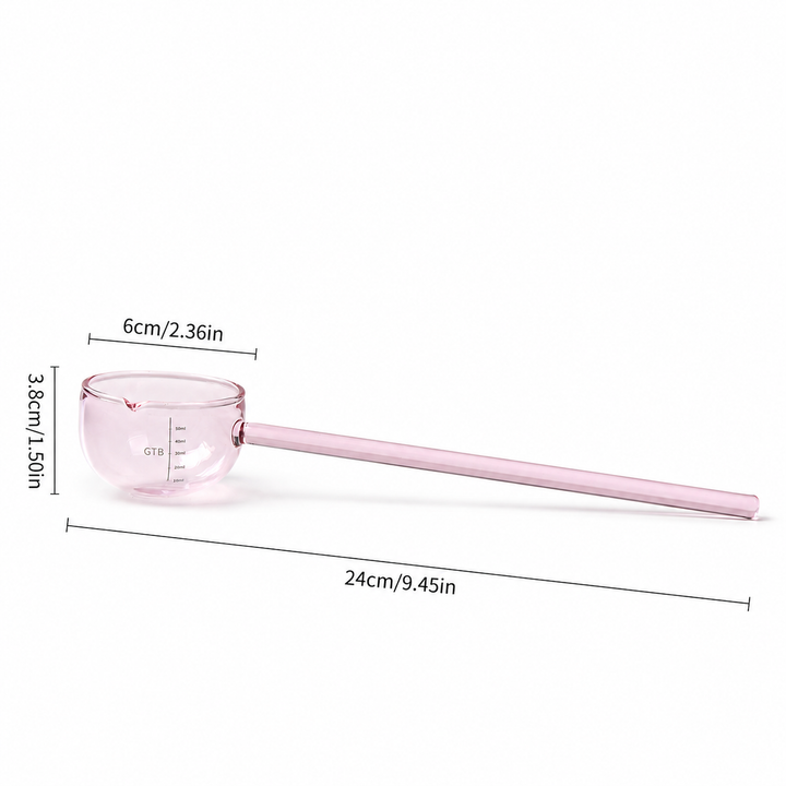 Glass Measuring Spoon – Colourful Long Handle Borosilicate