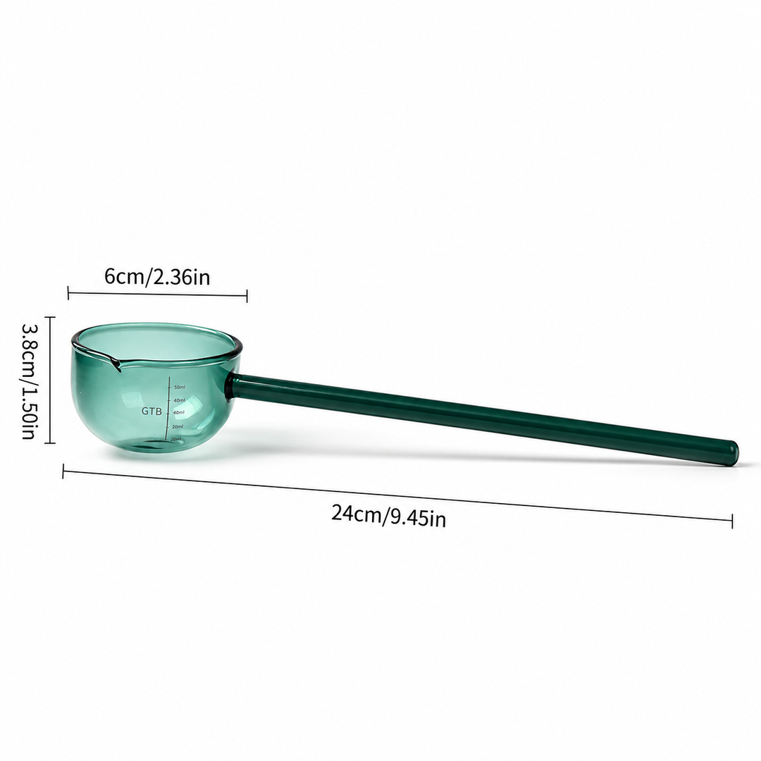 Glass Measuring Spoon – Colourful Long Handle Borosilicate