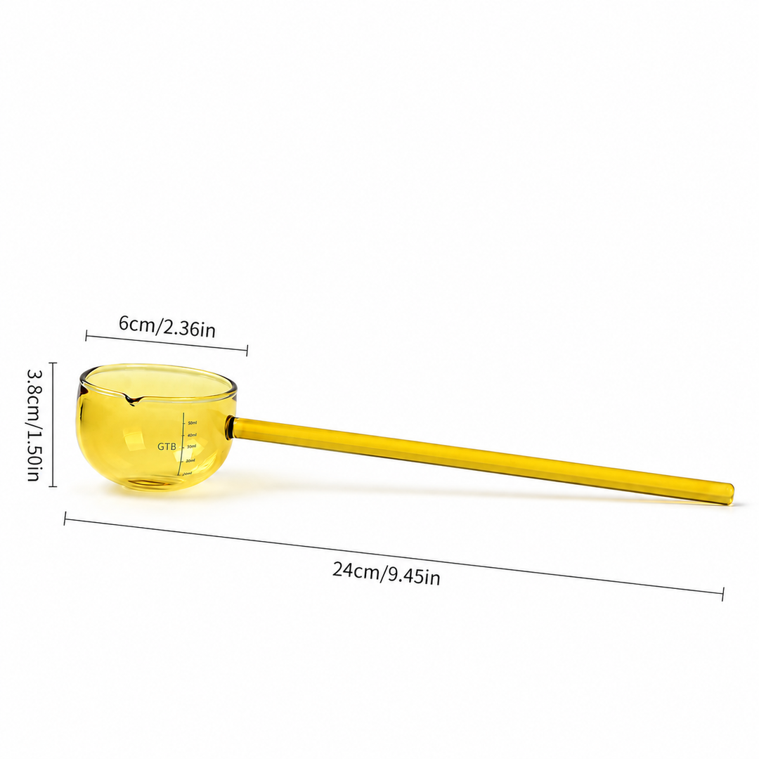 Glass Measuring Spoon – Colourful Long Handle Borosilicate