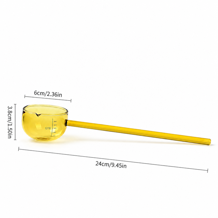 Glass Measuring Spoon – Colourful Long Handle Borosilicate